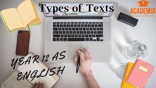 Year 12 AS English -Types of Texts