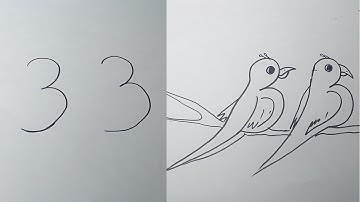 How to draw birds from number 33/ Drawing for Kids by ColorHand