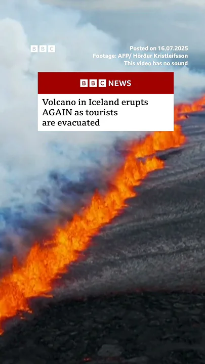 A volcano erupted on Wednesday in Iceland’s Reykjanes peninsula in the southwest. #BBCNews