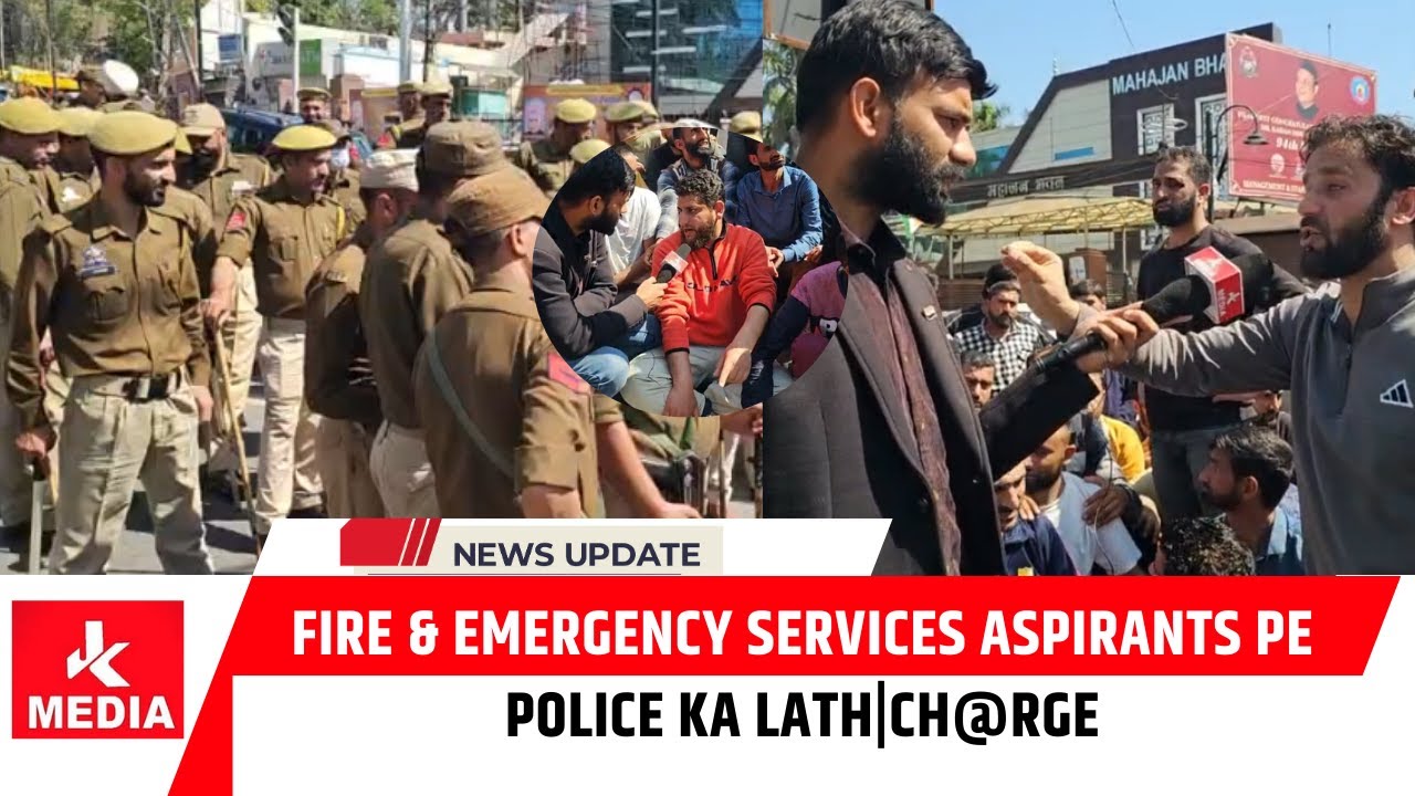 Fire & emergency services aspirants pe Police ka lath|ch@rge - YouTube