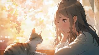 [528Hz relaxing anime music] 猫ちゃんとゆったりとした時間を #6🍃 猫 ヒーリングミュージック 🍃森の自然音 x 528Hzピアノ | リラックス音楽 | 安眠BGM♪