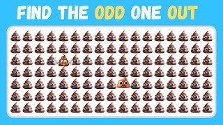 Find the ODD One Out! Emoji Quiz 💩💩💩 | 30 Easy, Medium, Hard Levels Quiz | Test Your Skills!