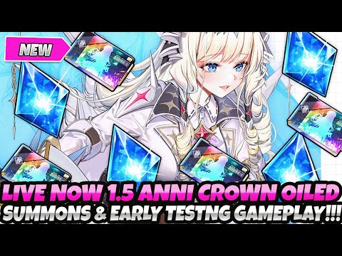 *LIVE NOW* CROWN OILED SUMMONS & EARLY TESTNG! + GAMEPLAY! REVIEW (Nikke Goddess of Victory 1.5 Anni