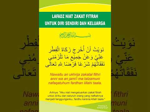 Lafadz Niat / Do&#39;a Zakat Fitrah Untuk Diri Sendiri Dan Keluarga #shorts