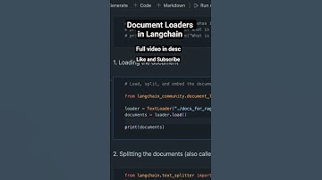 LANGCHAIN DOCUMENT LOADERS #coding #chatgpt #python #langchain #tamil #langchainintamil #ai