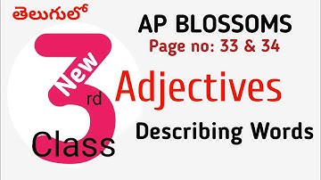 Describing words or Adjectives in detail I AP New Syllabus I Blossoms 3rd Class English