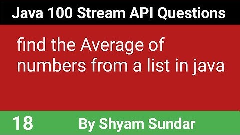 find the Average of numbers from a list in java || 18 || Shyam Sundar