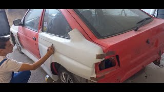 Make your own Ford Escort Cosworth replica Project Part 5 / Mounting of rear quarter panels