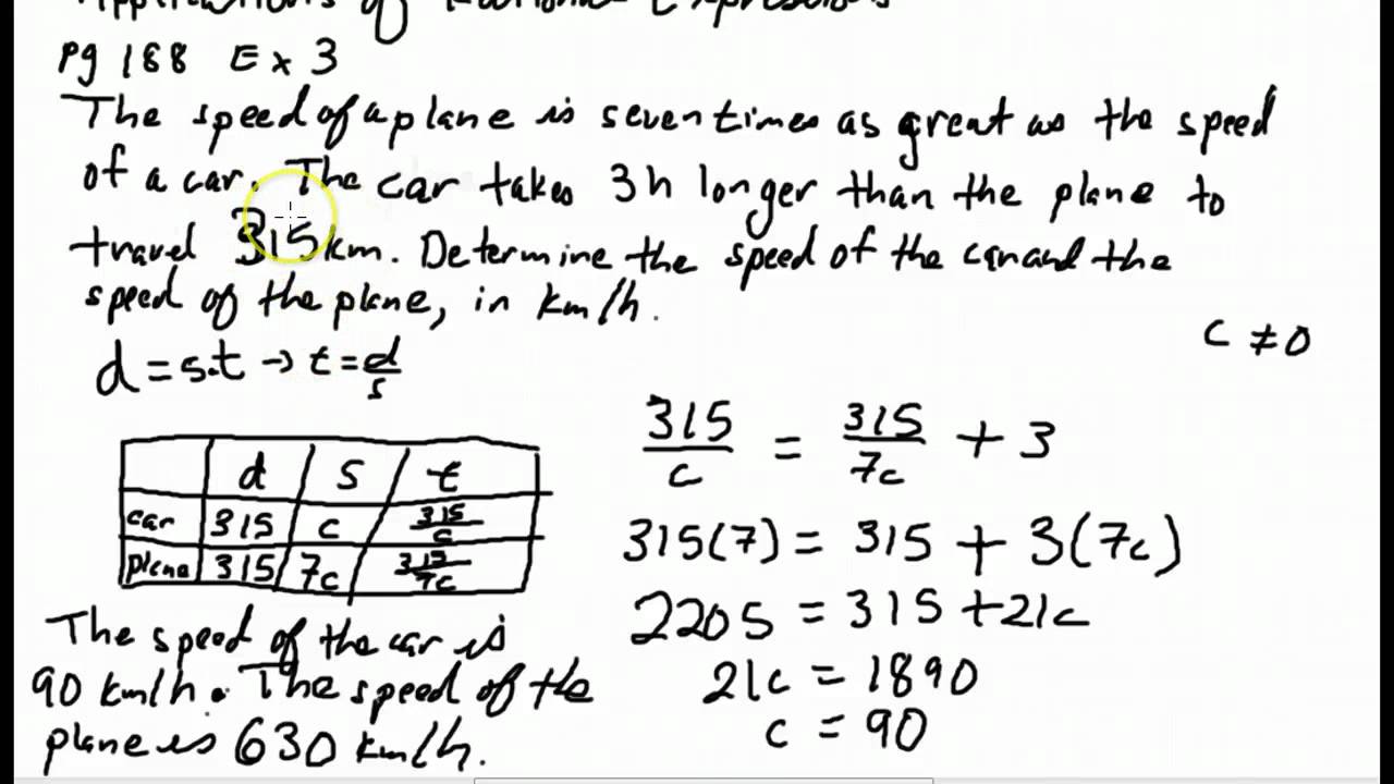 Applications of Rational Expressions (examples, solutions, videos For Rational Equations Word Problems Worksheet