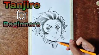 How to Draw Tanjiro Kamado - Demon Slayer - Easy Sketch for Beginners || SIMPLY SKETCH ||