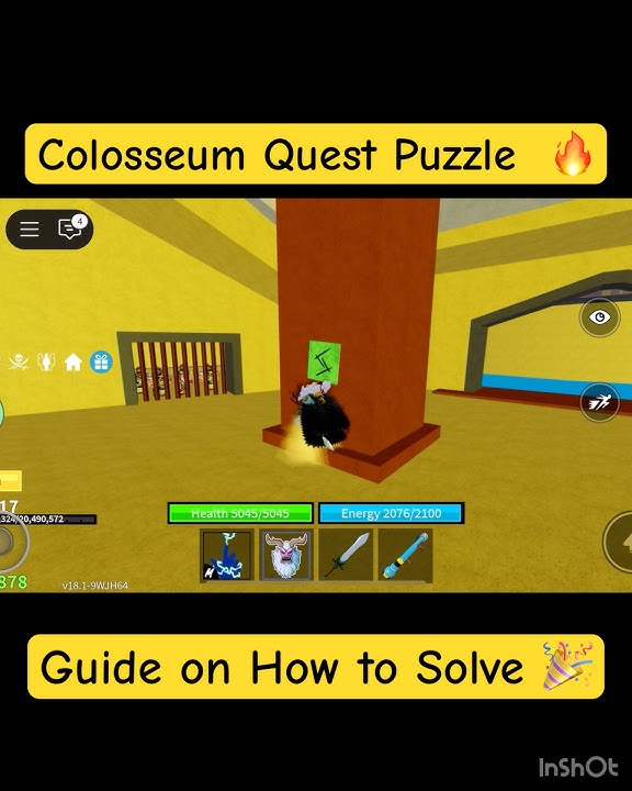 How to solve Colosseum Quest Puzzle 🔥Blox Fruits | Roblox #bloxfruits #roblox #colloseum #quest