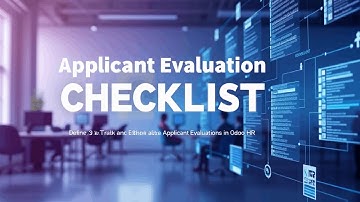 Odoo HR Applicant Evaluation Checklist | Auto-Checklists for Job Applications | Odonity Module Demo
