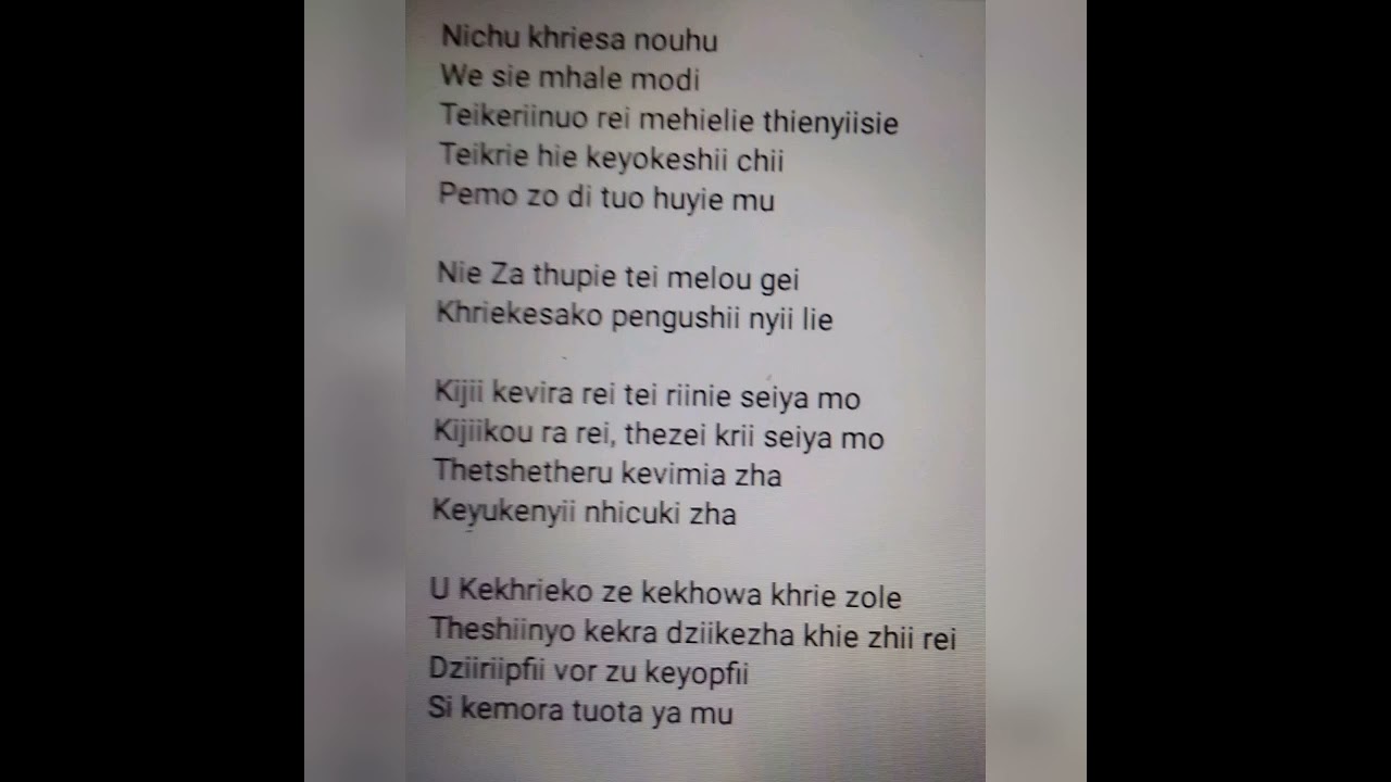 Lyric video of Nieza Thupie