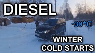 : Starting cold DIESELS in Winter! Compilation.      -30*C. S4E49
