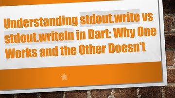 Understanding stdout.write vs stdout.writeln in Dart: Why One Works and the Other Doesn