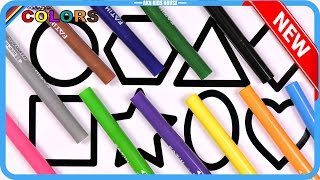 ( SHAPES ) Shapes Coloring Pages For Kids💛Big Marker Pencil  Glitter Coloring Pages / Akn Kids House