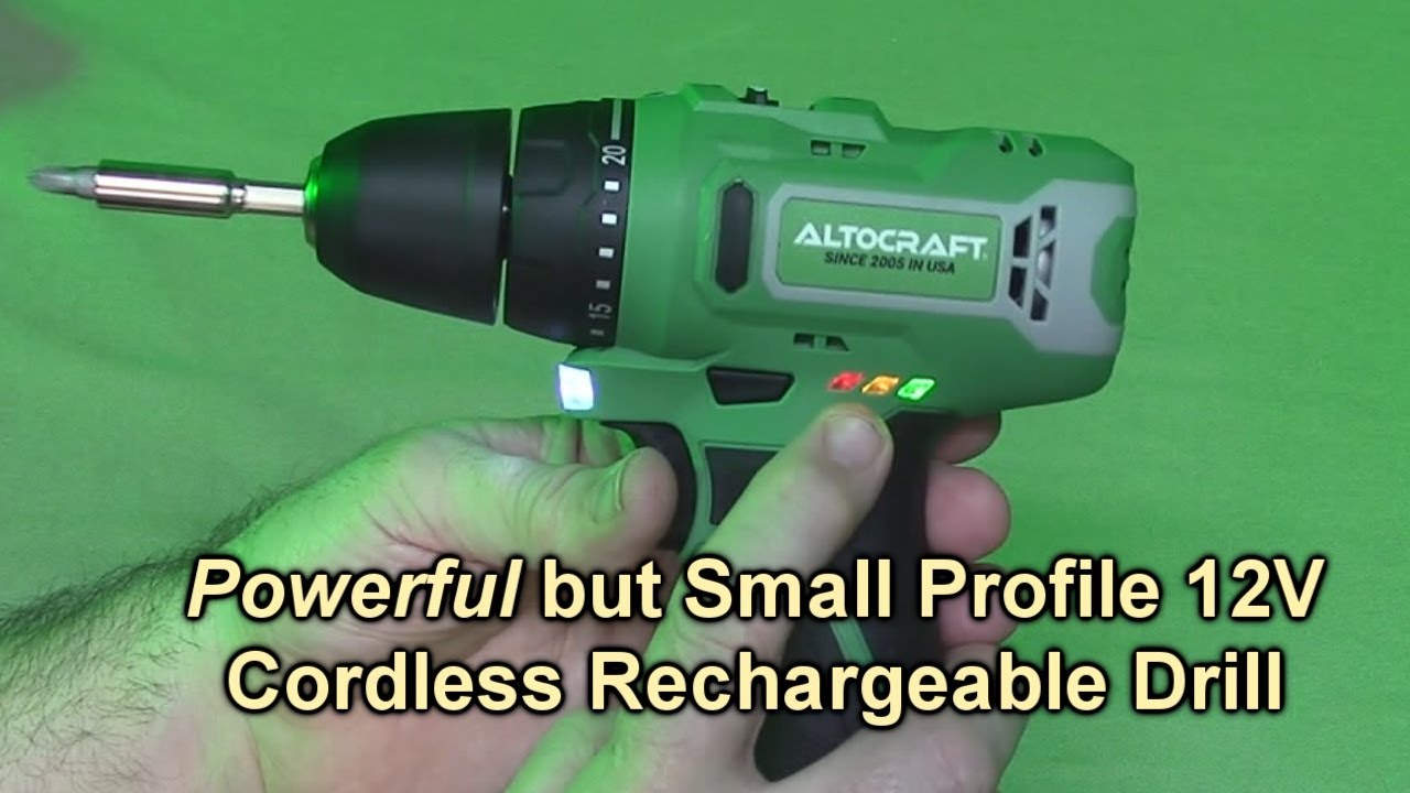 ALTOCRAFT Power Drill Cordless 12V Max,3/8 Small Electric Screwdriver  Driver Tool Kit w/Battery & Charger,Keyless Chuck,Variable-Speed,LED Work