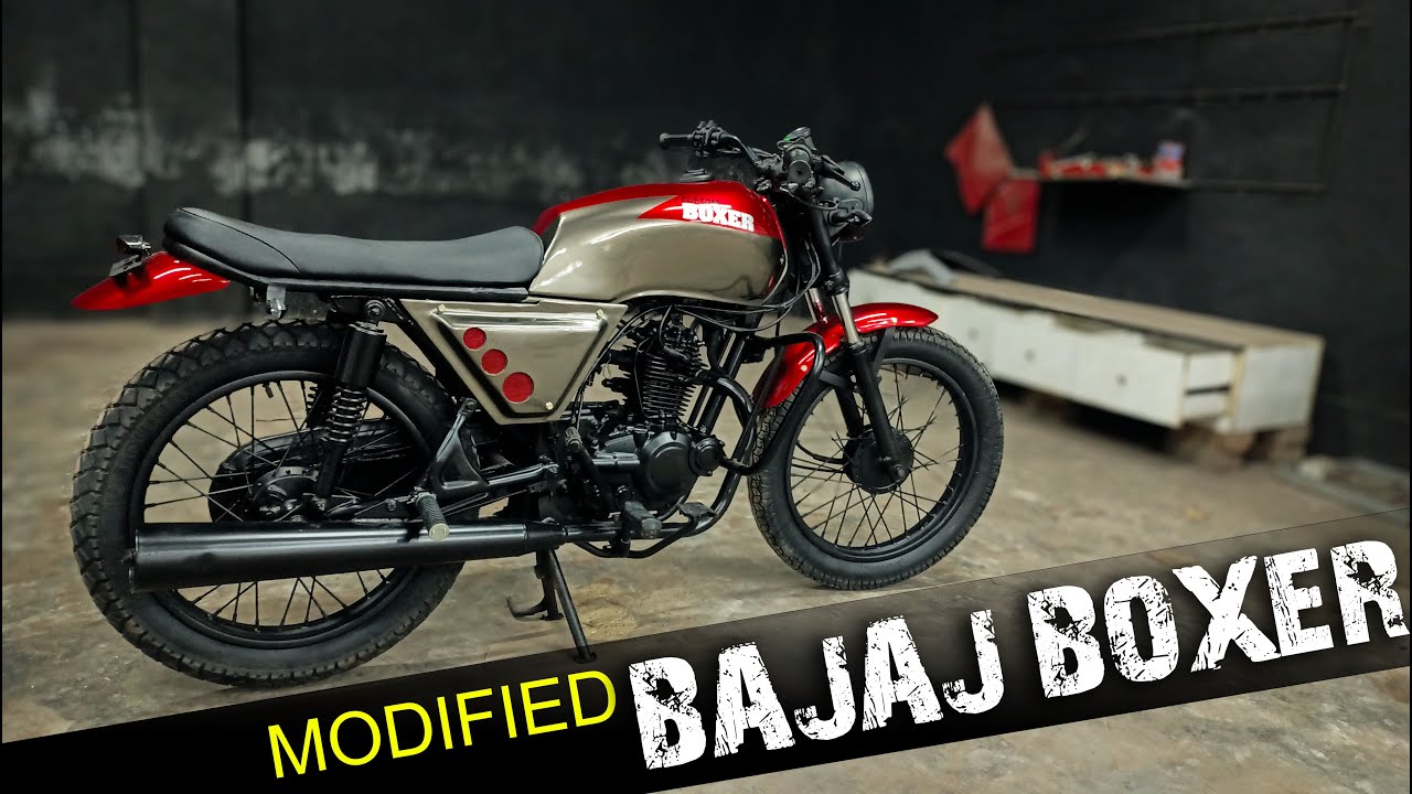 BAJAJ BOXER 100CC BIKE MODIFIED TO CAFE RACER 