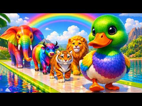 Long Slide Game with Cow Elephant Gorilla Hippopotamus Tiger 3d Animal Game Funny 3d Animals