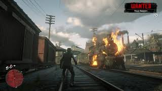 EXPLODING THE TRAIN IN SAINT DENIS - Red Dead Redemption 2 (1080p)