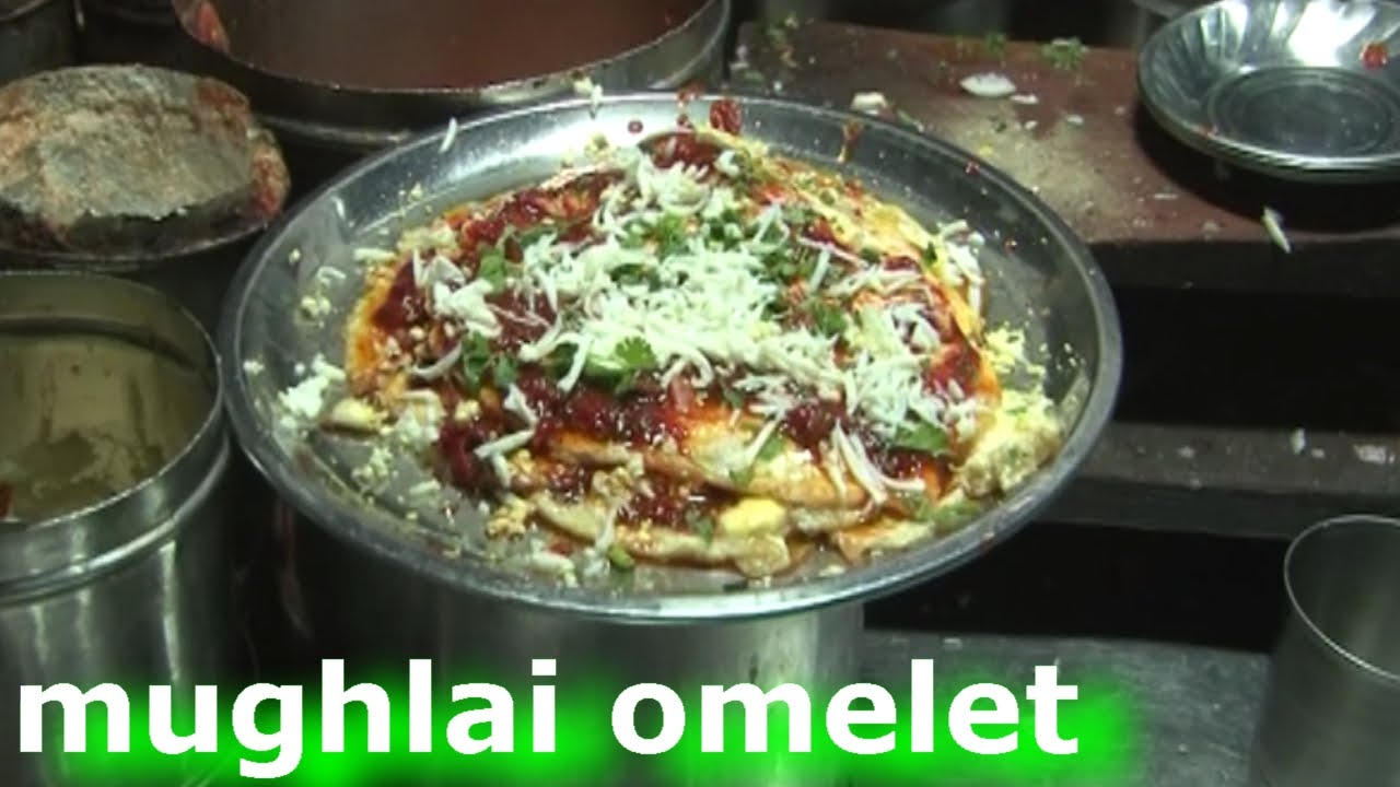 Indian food eat street & famous food in india - mughlai omelette eggs curry - street food cooking | Best indian street food