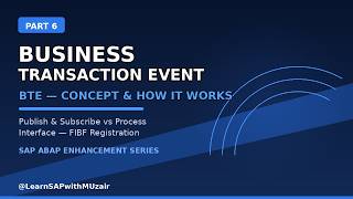 Business Transaction Events (BTE) in SAP Explained | Concept, Interface Types & How It Works