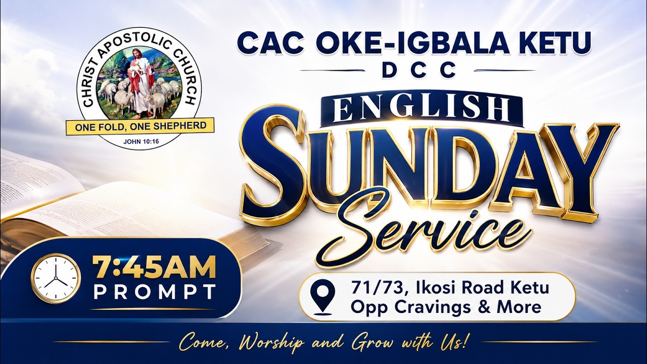 C.A.C OKE IGBALA KETU DCC | SUNDAY ENGLISH SERVICE | SEPTEMBER 27TH, 2026.
