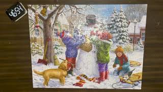 300 Piece Christmas Jigsaw Puzzle Time Lapse - Do you want to build a snowman?