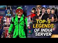 India's Top 5 Esports Players Of Free Fire 🇮🇳🇳🇵🇧🇩