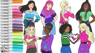 Barbie and Friends Coloring Book Compilation Blue Jeans Brooklyn Nikki Daisy and Renee