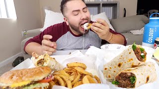 Onion Rings, Burrito, Cheeseburger MUKBANG