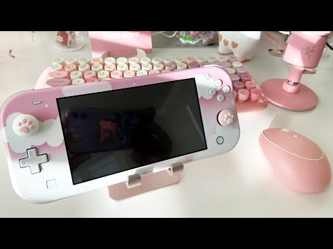 Kawaii Pink and White Nintendo Switch Lite - Nintendo Switch Lite Skin Application and Review