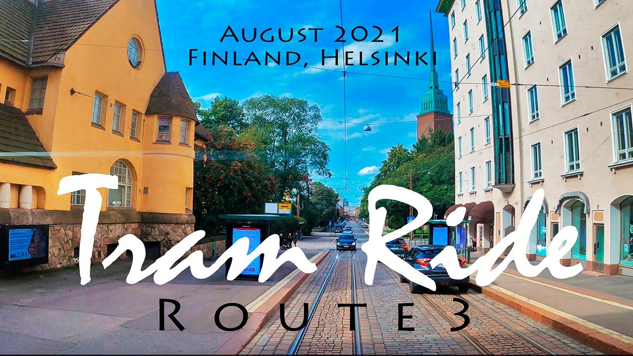Riding Tram Route 3, August 2021, Finland, Helsinki [4K]