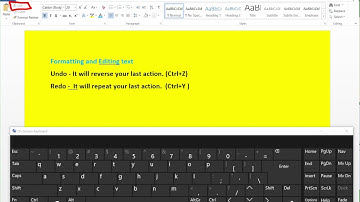 How to perform Cut, Copy, Paste undo and redo in MS Word