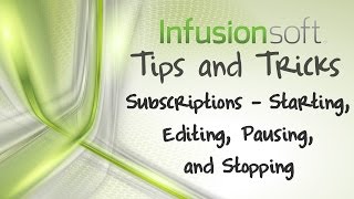 Subscriptions in Infusionsoft