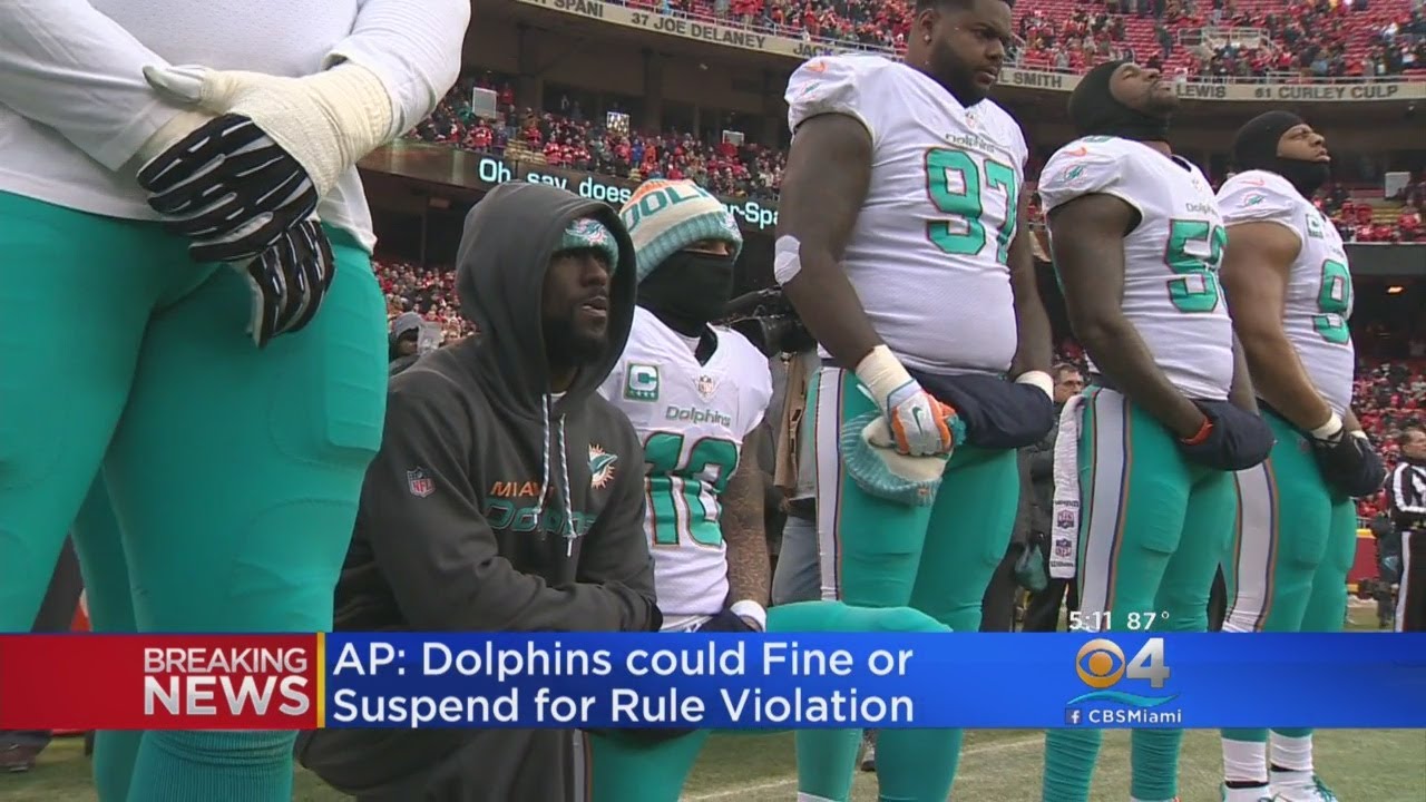 The Dolphins could suspend players for kneeling during the national anthem