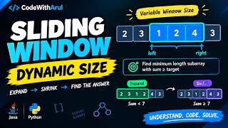 Dynamic Size Sliding Window Explained | Java & Python | DSA for Beginners