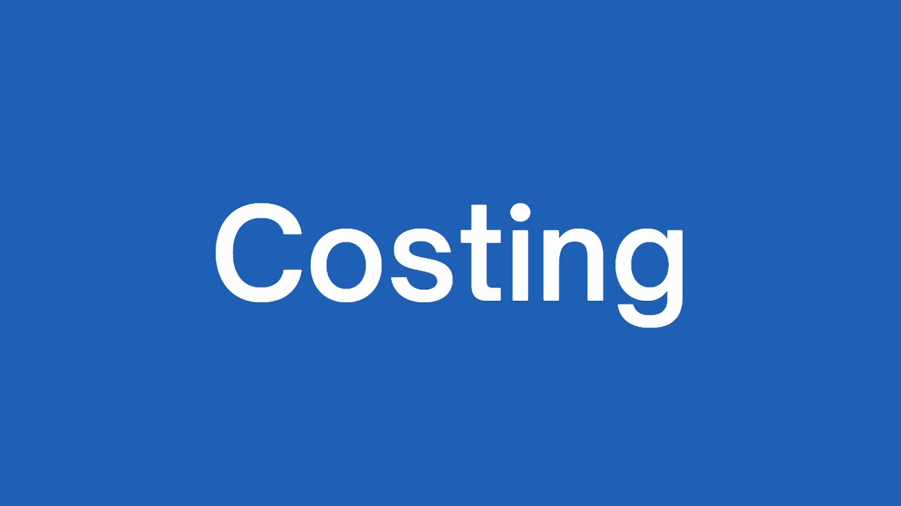 Costing module - YouTube