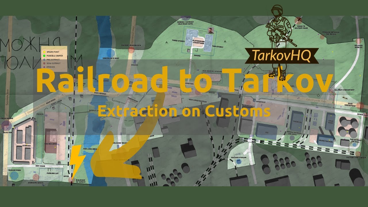 customs escape from tarkov map