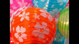 Set of 10 Multi-Color Mini Oriental Style Nylon Lantern Plug-in String Lights; lantern string light