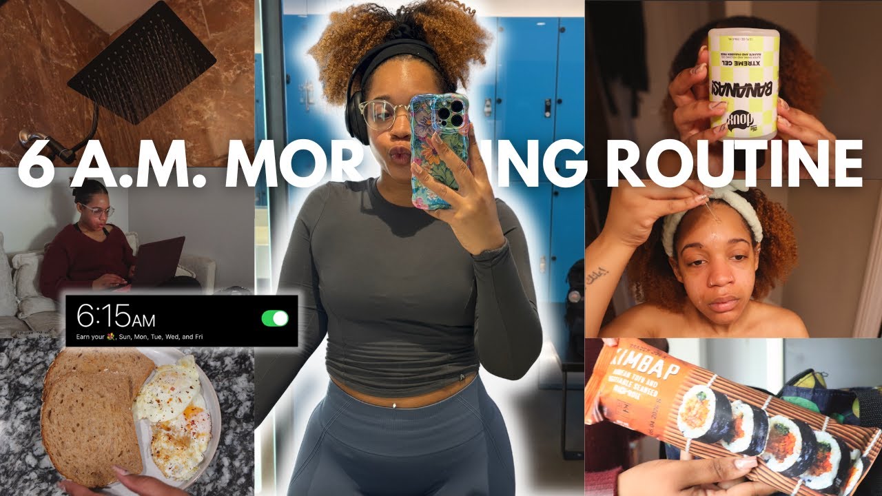 MY 6 AM MORNING ROUTINE BEFORE WORKING A 9-5🍵 - YouTube