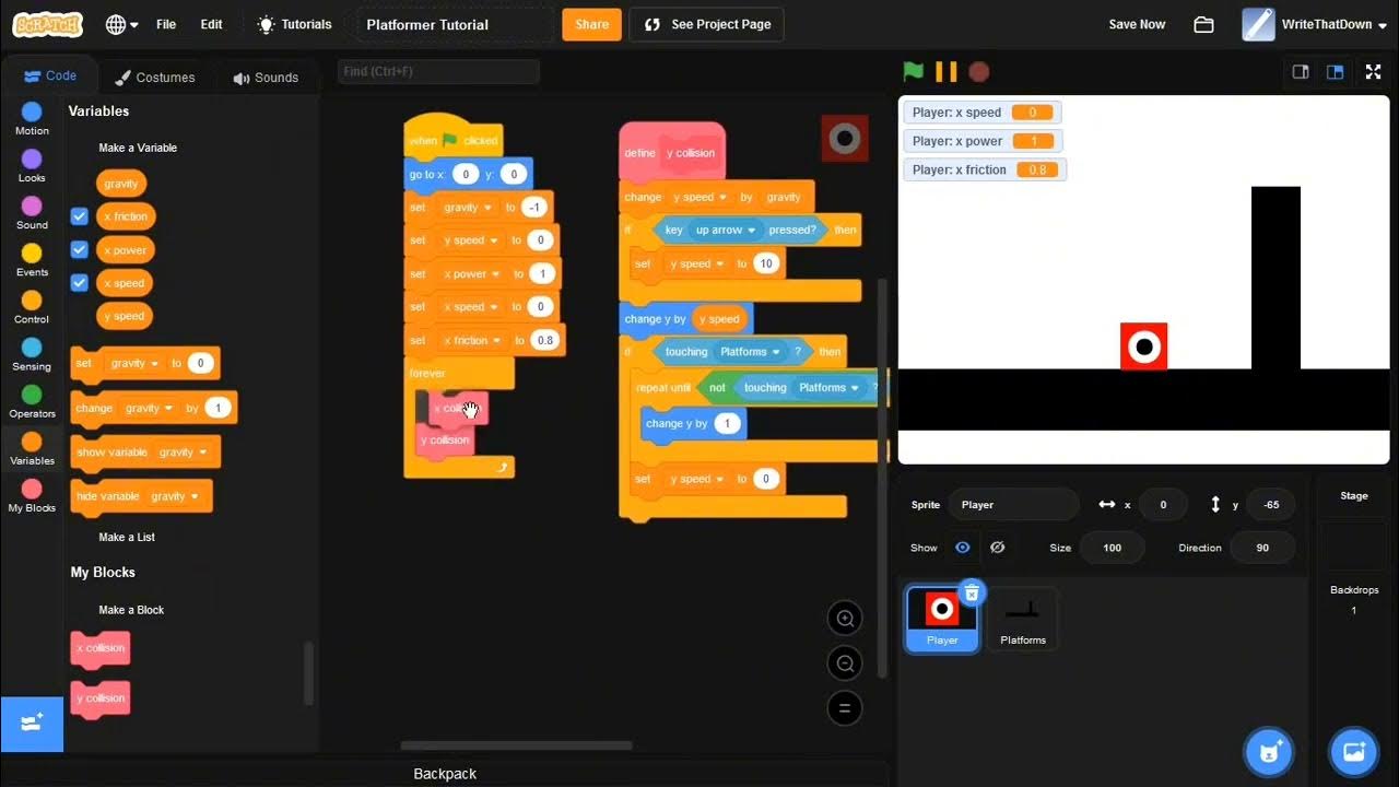 How to code a platformer on scratch (remake) - YouTube