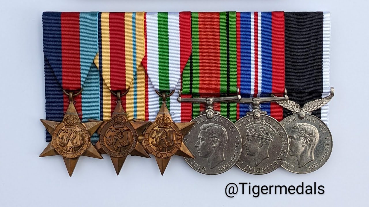 Tiger Medals - Court mounting military medals (overlapping medals) 