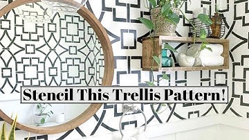 Stenciling A Trellis Using Cutting Edge Stencils Tea House Trellis Wall Stencil For Painting!