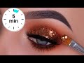 5 MINUTE New Year's Eve Glitter Eye Makeup Tutorial