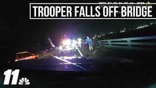 Dash cam shows Colorado trooper falling off bridge after a driver hits his patrol car screenshot 5