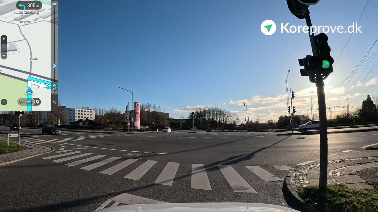 Køreprøve rute Aarhus - Aarhus Rosenvang