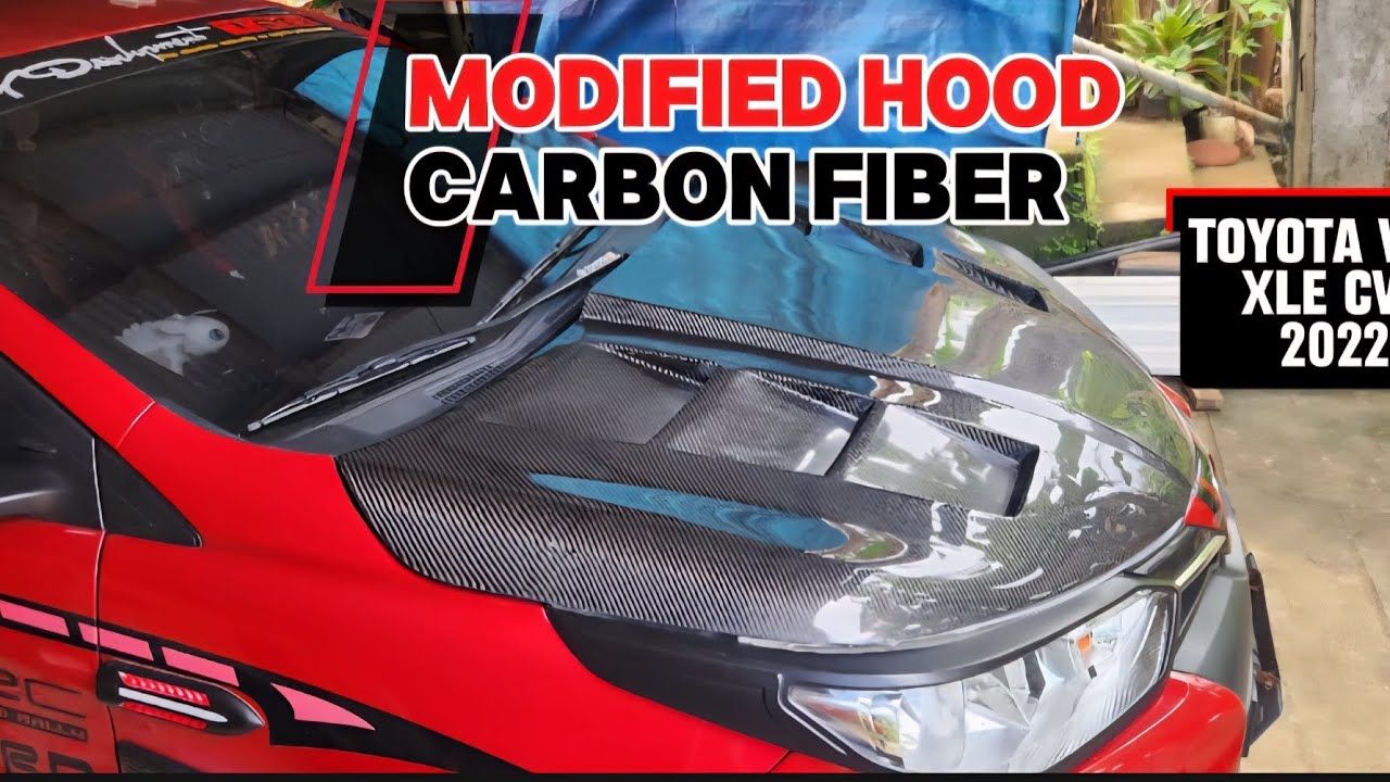 UPGRADING STOCK HOOD TO CARBON FIBER | toyota vios xle cvt 2022 - YouTube