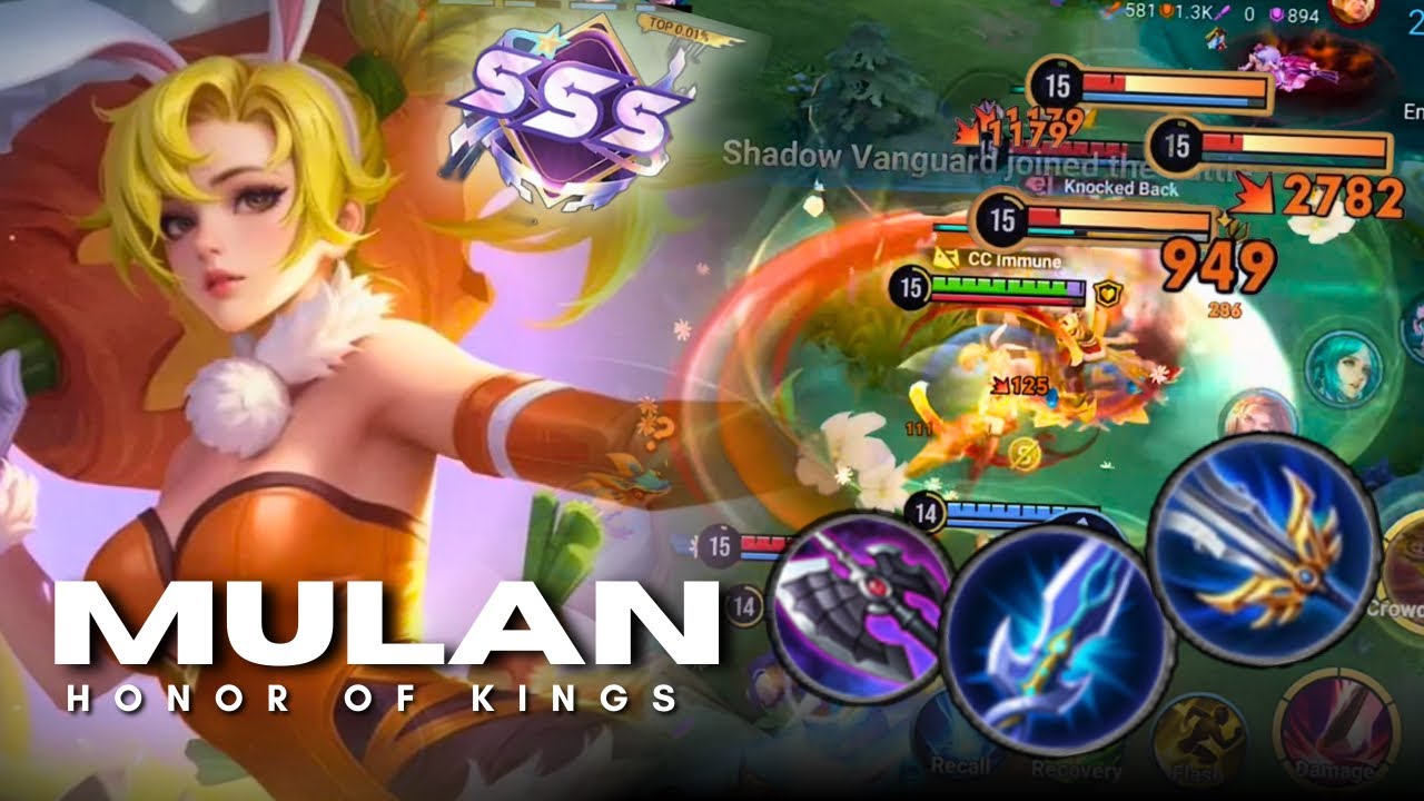 Hok - 15 kills!!! Mulan is always meta in rank  | Honor of kings | Gameplay 