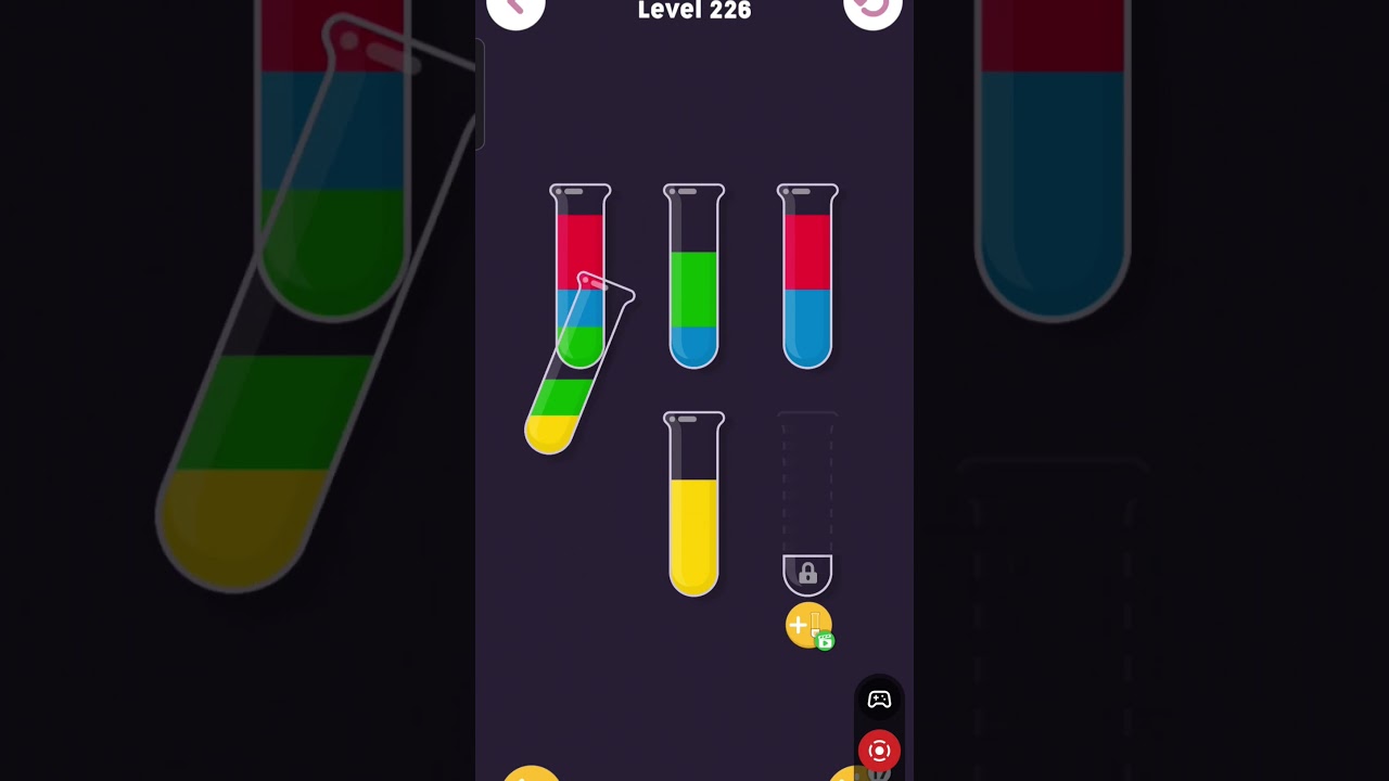Water Colour Sort Level 226🔥 #shorts #reels #waterpuzzlegame